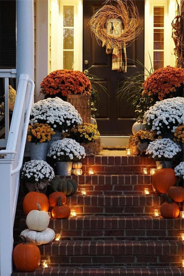 candle light fall porch