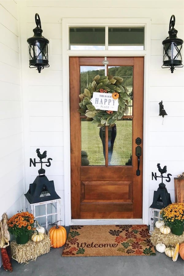 fall themed rustic porch ideas