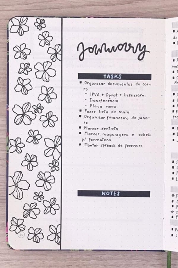 easy bujo flower page ideas