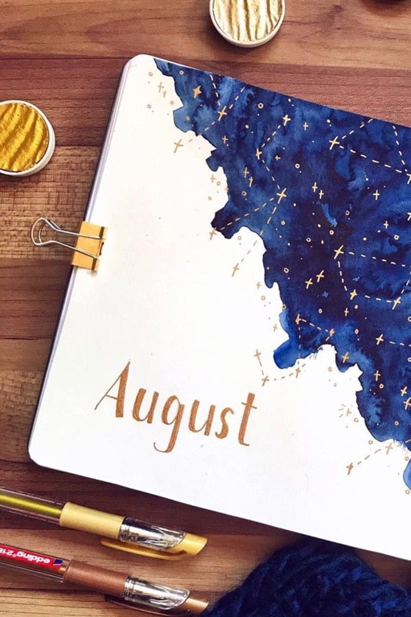 august cover spread with stars