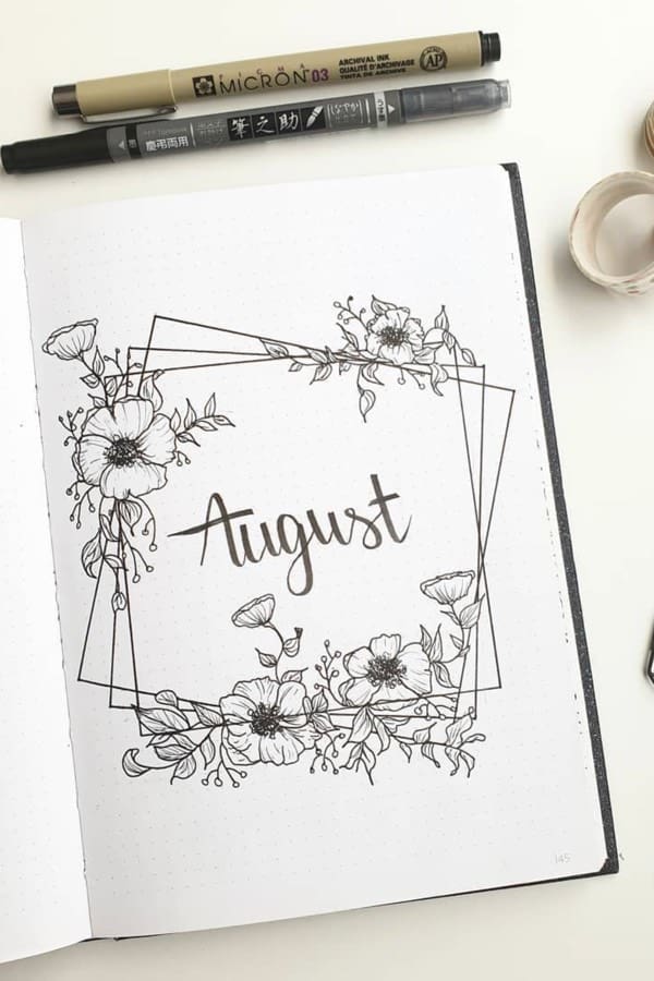 august monthly cover with flowers