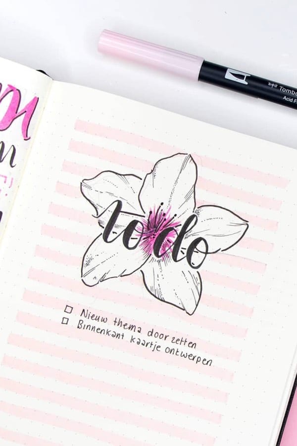 Want to add a cute floral theme to your bullet journal?? Check out these example spreads for ideas!