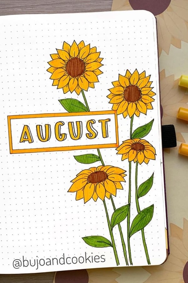 flower monthly cover spread for august