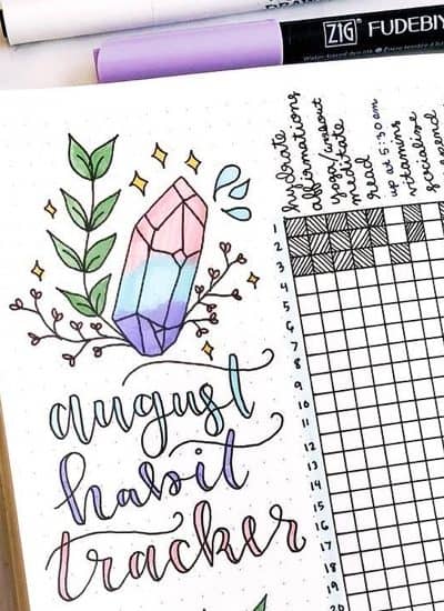 bullet journal themes with purple gems