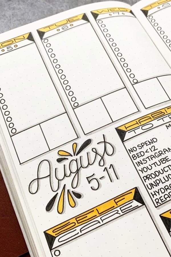 boxy weekly spreads for august