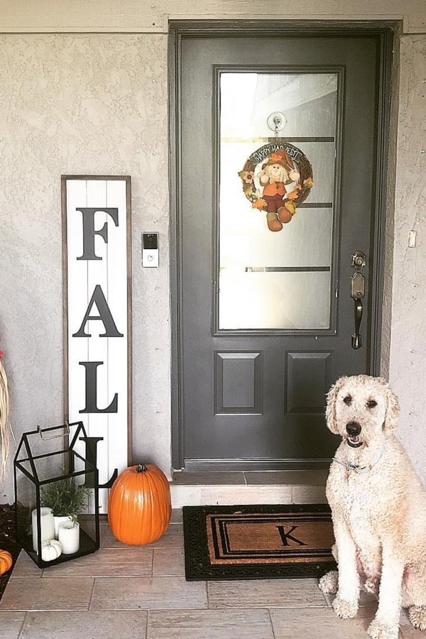 cute fall sign on front porch