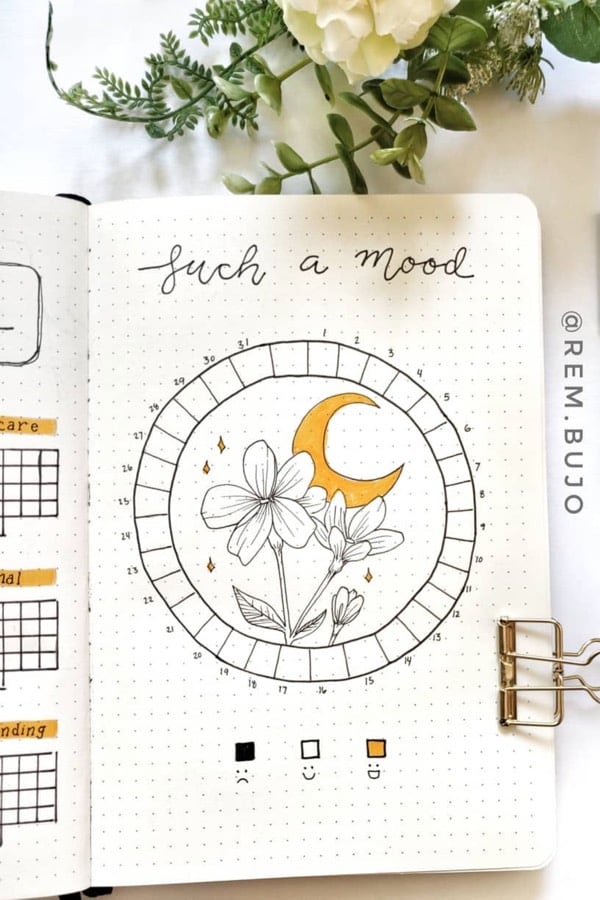 easy mood tracker with flower