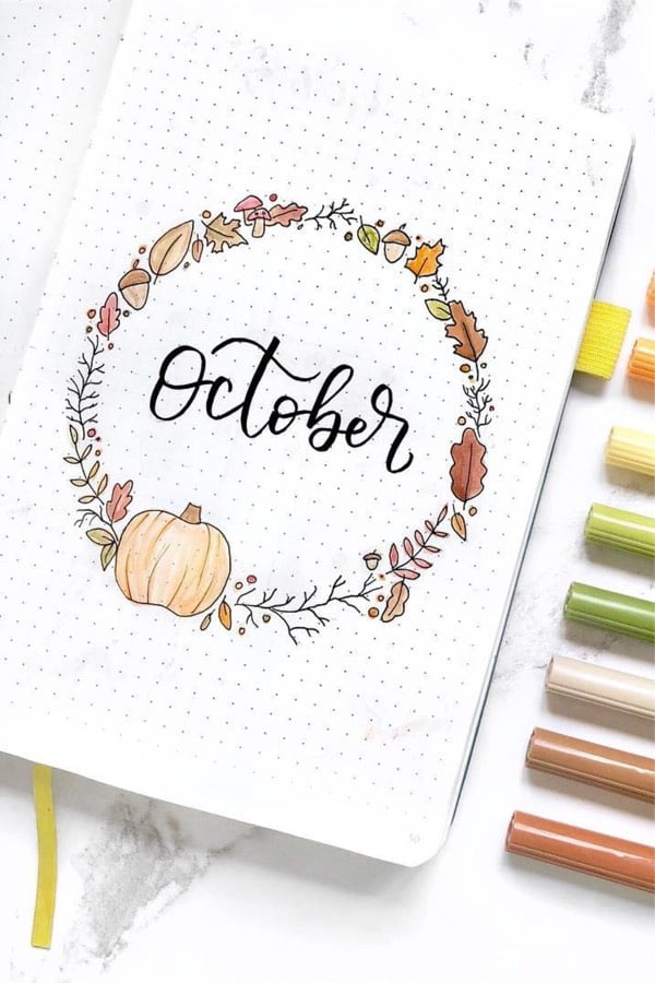 pumpkin and leaf theme monthly cover
