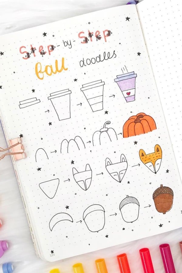 easy ideas for autumn bullet journal doodles