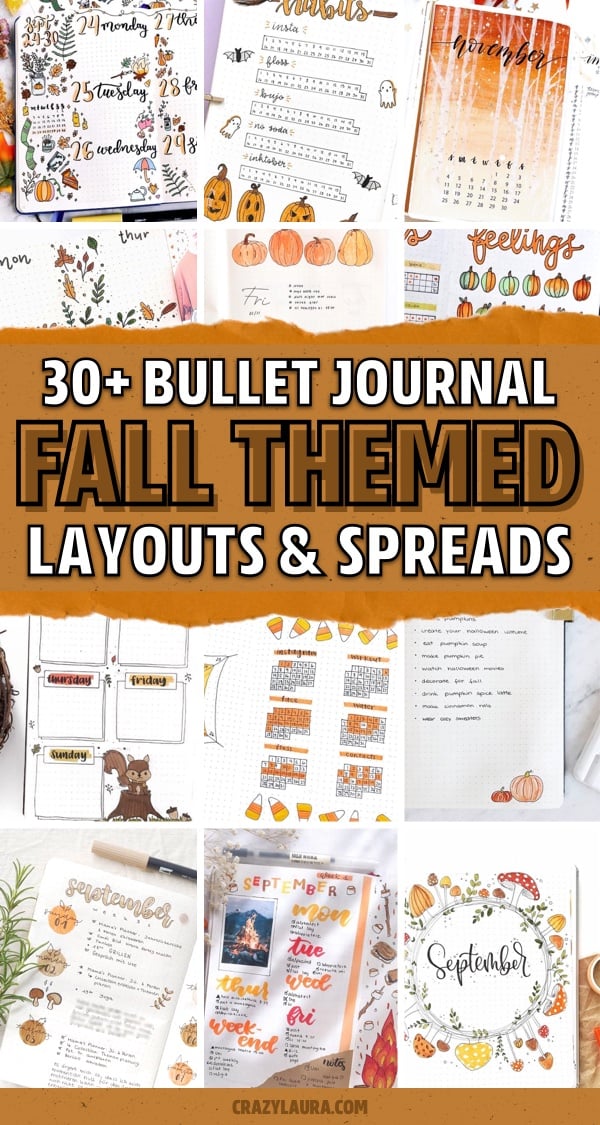 fall themed bullet journal page ideas