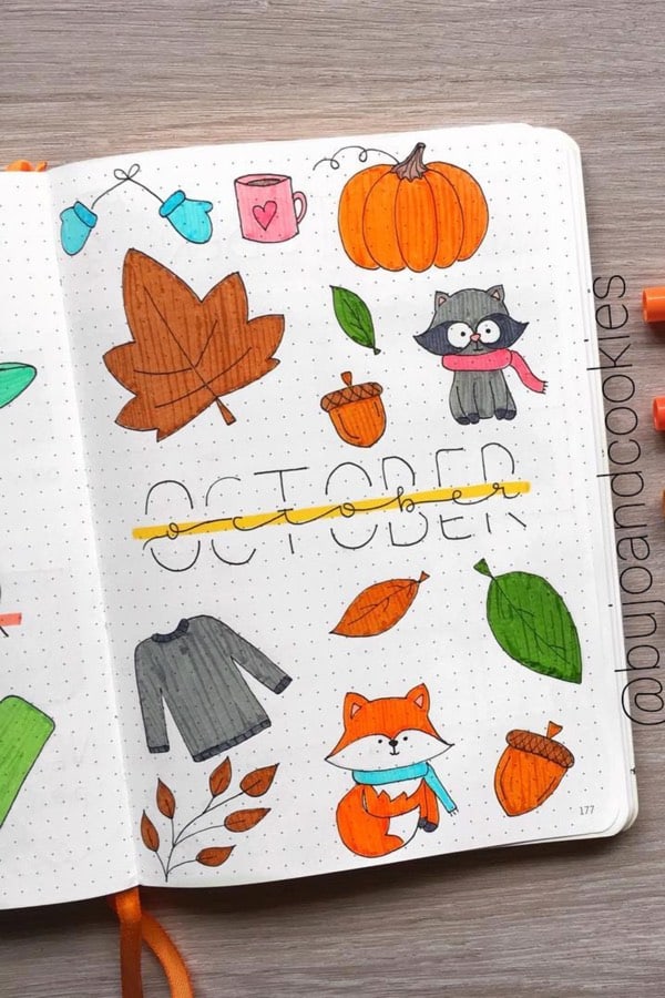 colorful monthly cover for october