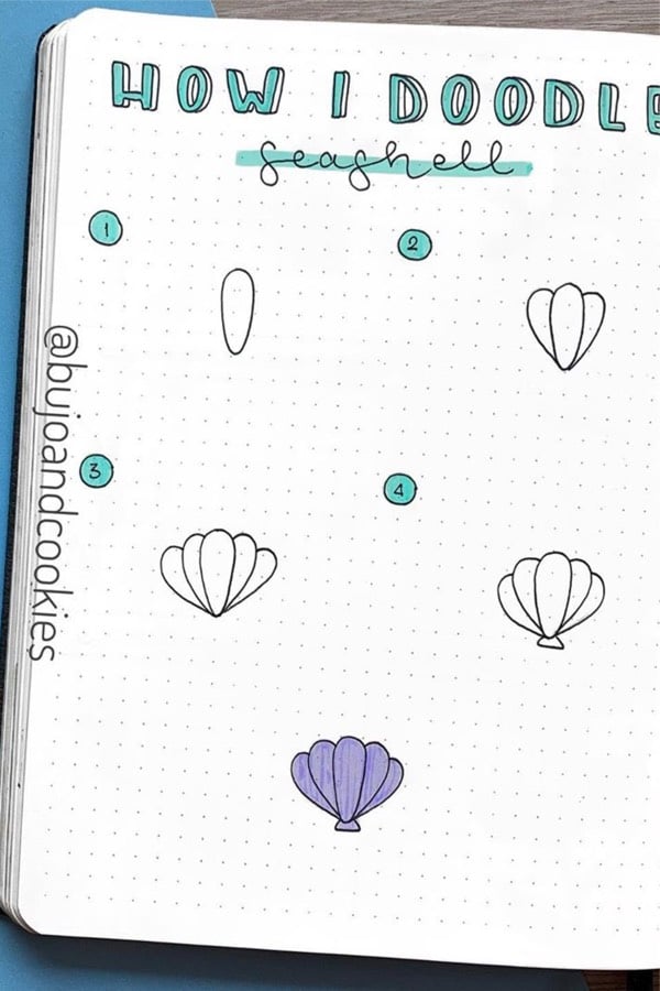 bullet journal sea doodle tutorial