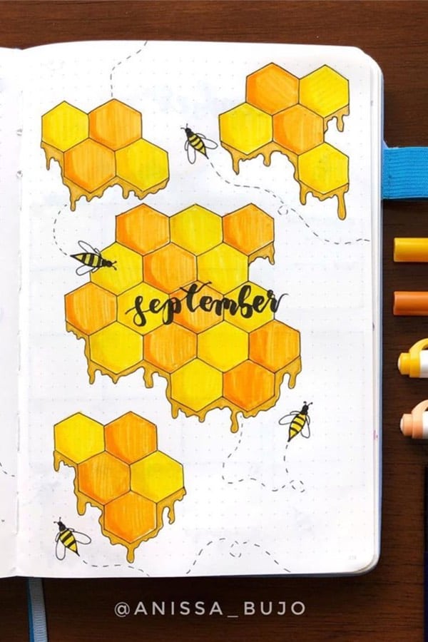 honey bee bujo cover idea