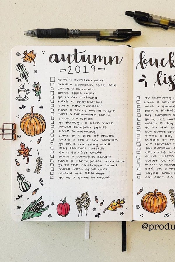 cute fall ideas for bullet journal