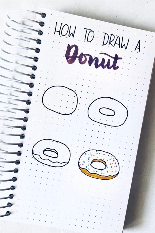 step by step donut doodle example