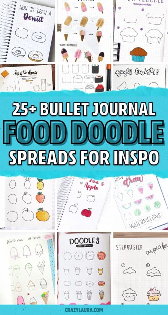 25+ Best Step By Step Food Doodles For Your Bujo - Crazy Laura