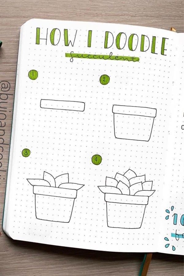 how to draw an easy succulent doodle