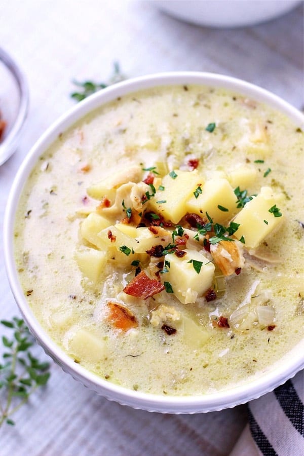 instant pot clam chowder soup recipe