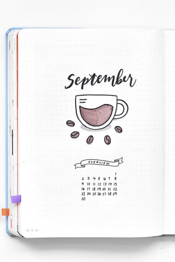 simple bujo cover page ideas for september