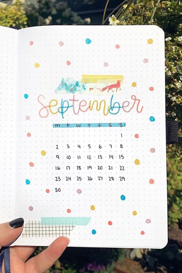 colorful fall bujo cover page ideas