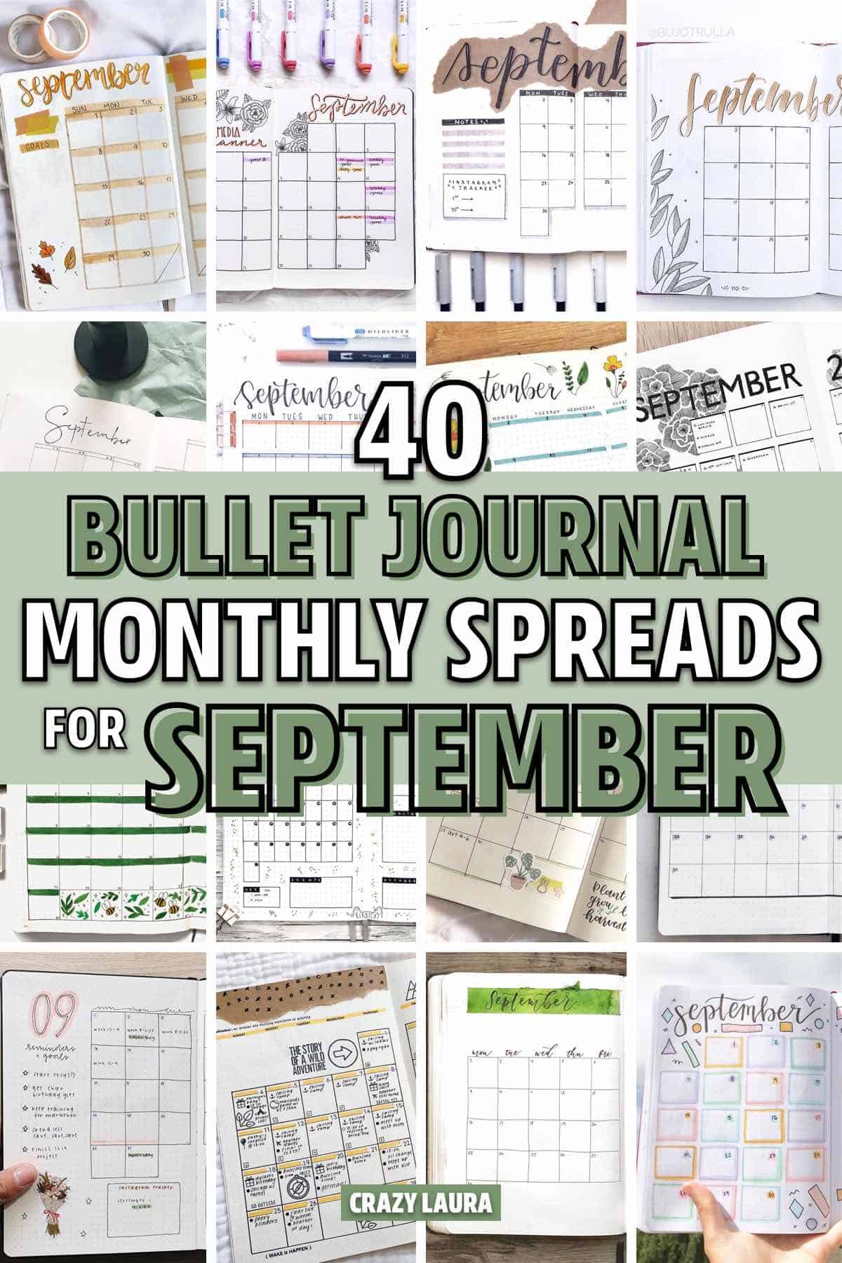 september bullet journal log