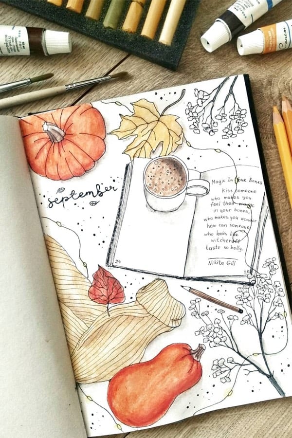 bullet journal theme for fall