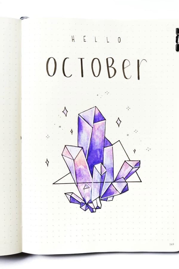bujo monthly cover page for autumn