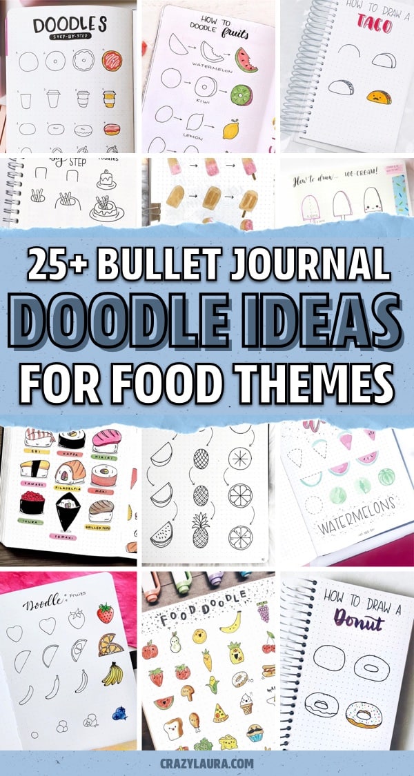 doodle tutorial for bujo food spreads