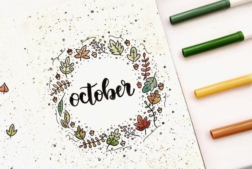40+ Best Bullet Journal Monthly Cover Ideas For October