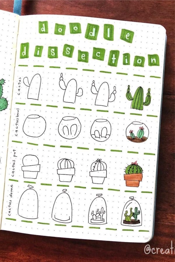 creative ways to draw plants in bullet journal