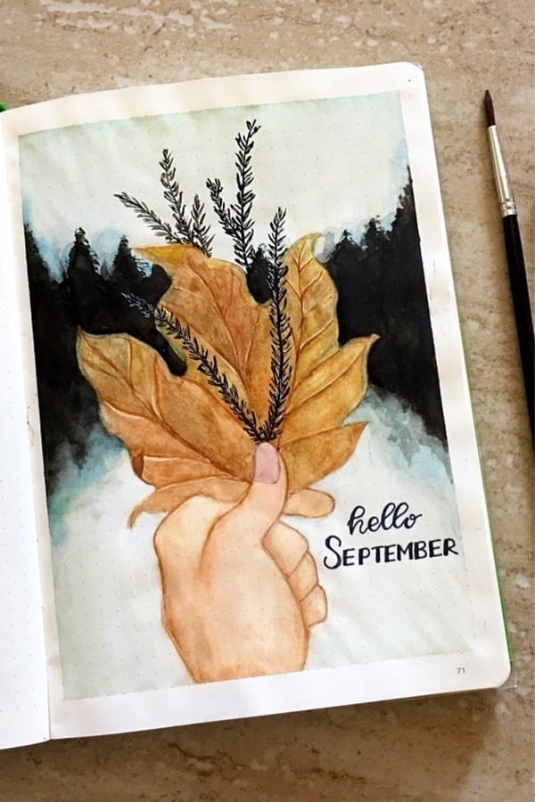 leaf bujo cover page