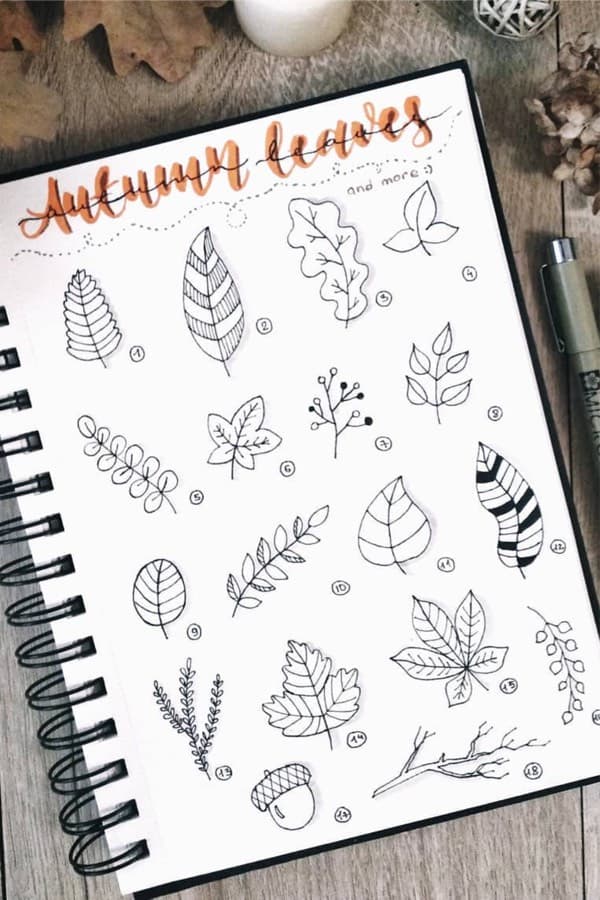 easy doodle ideas for fall leaves