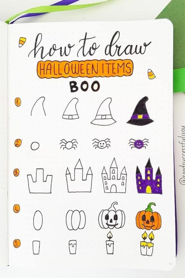 spider doodle examples for bujo