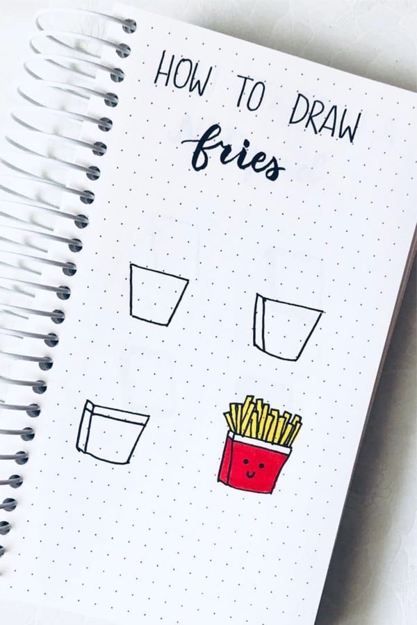 cute french fry doodle tutorial