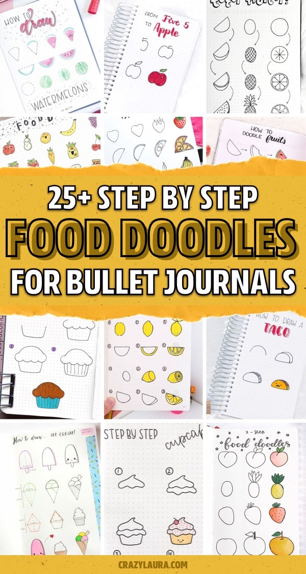 bullet journal food doodle pages
