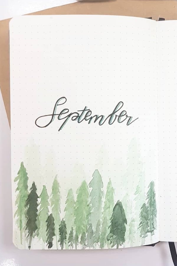 september monthly cover with forest theme