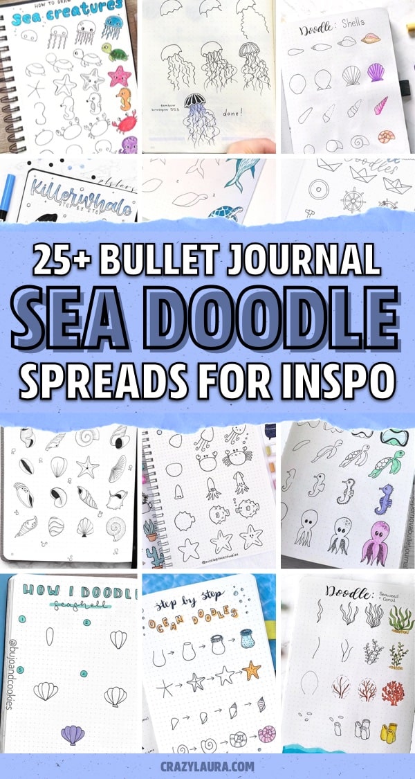 sea shell themed doodle tutorials