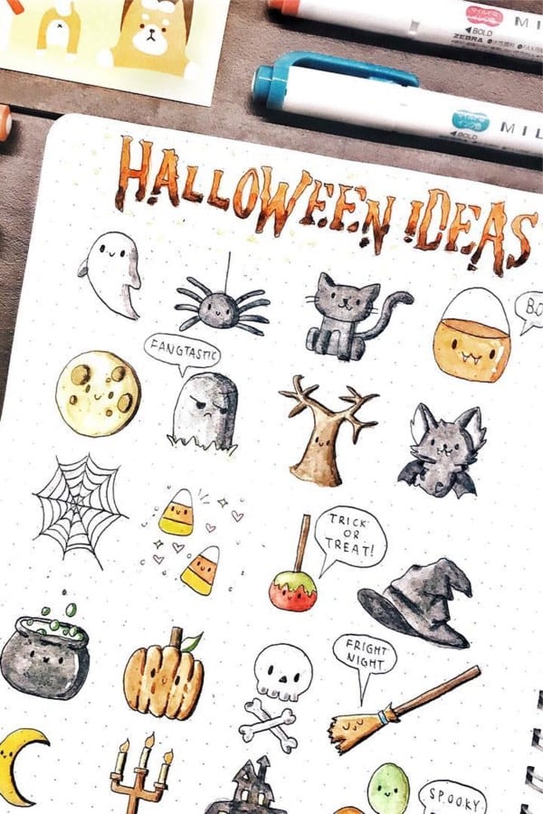 best bujo doodle ideas for halloween