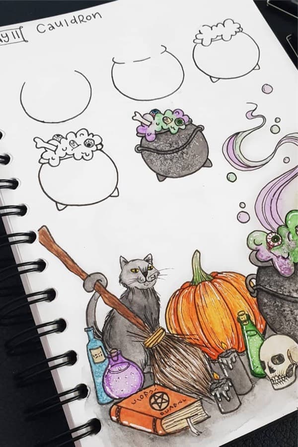 easy step by step drawings for halloween