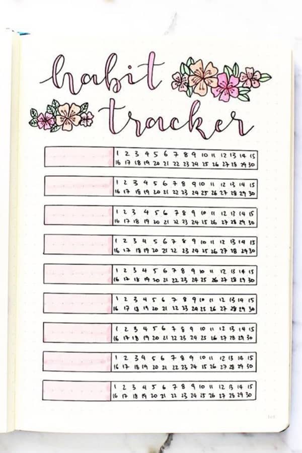 floral habit tracker for fall