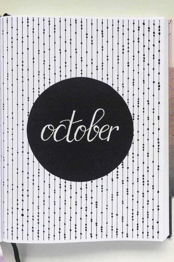 simple bujo cover for fall