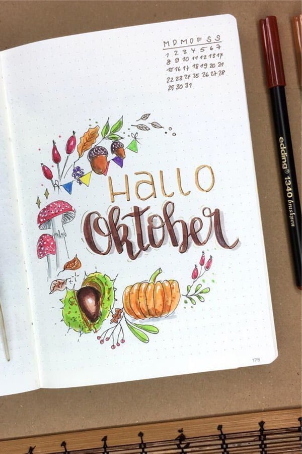 best examples for ocotober bujo covers