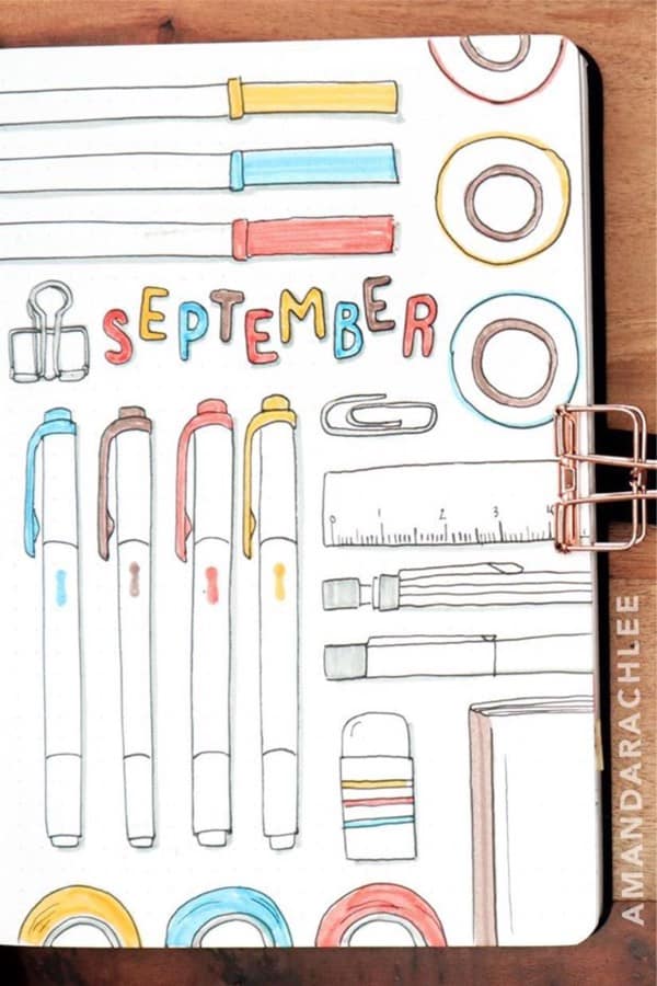best back to school bujo cover page examples