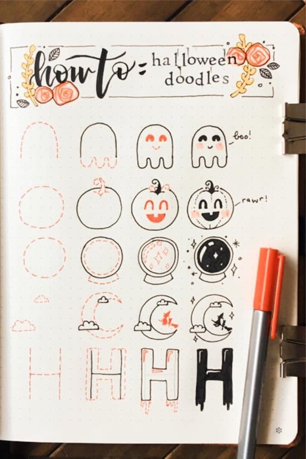 adorable doodle ideas for fall and halloween