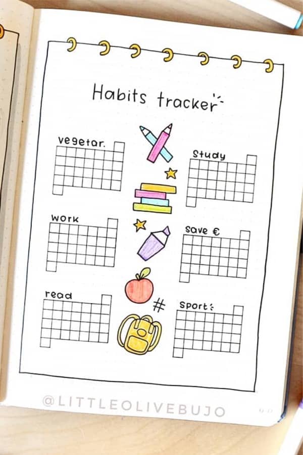 cute habit tracker ideas for September