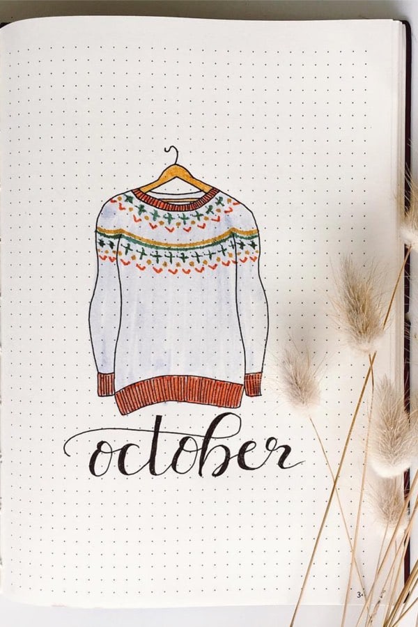 ocotober bullet journal cover page example