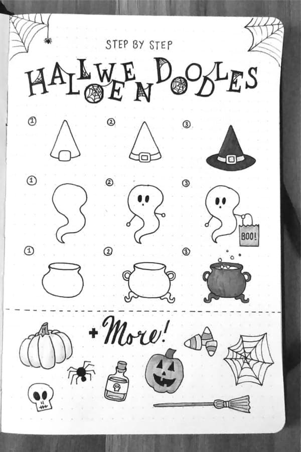 creative fall bullet journal drawing ideas