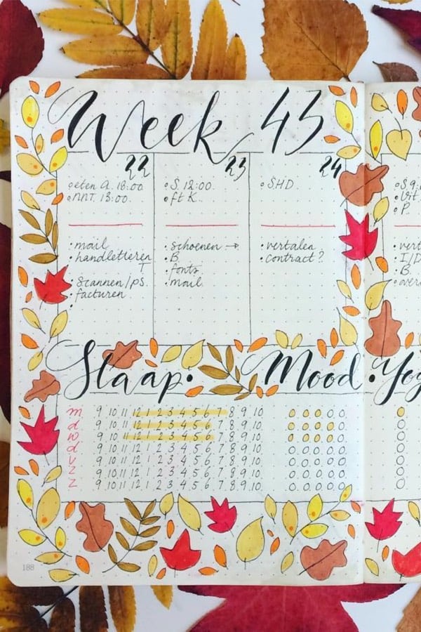 october weekly spread with trackers