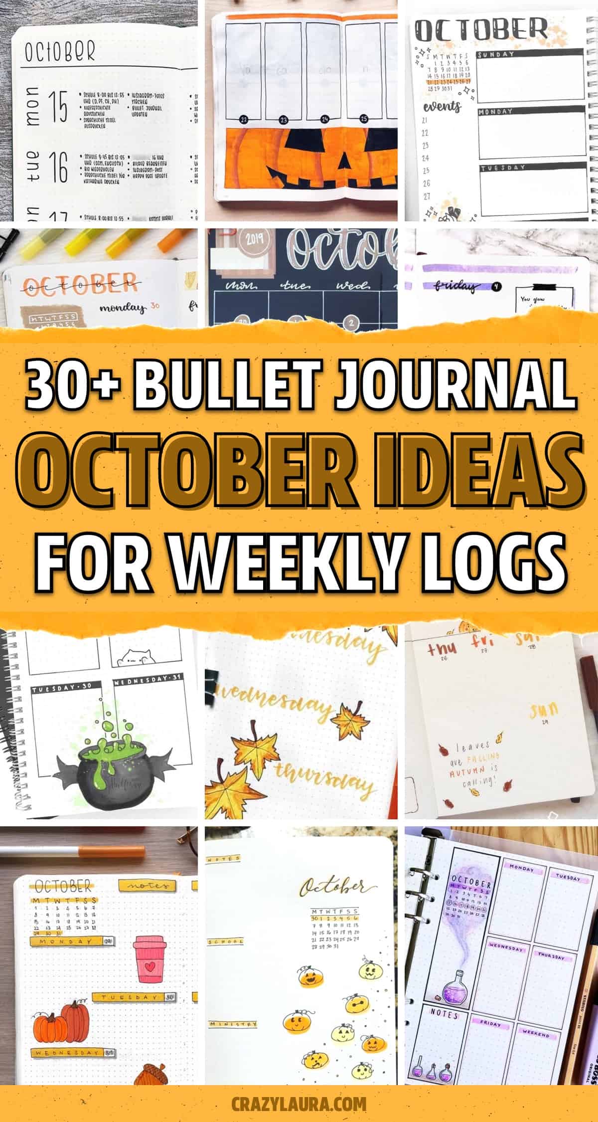 october ideas for bullet journal logs