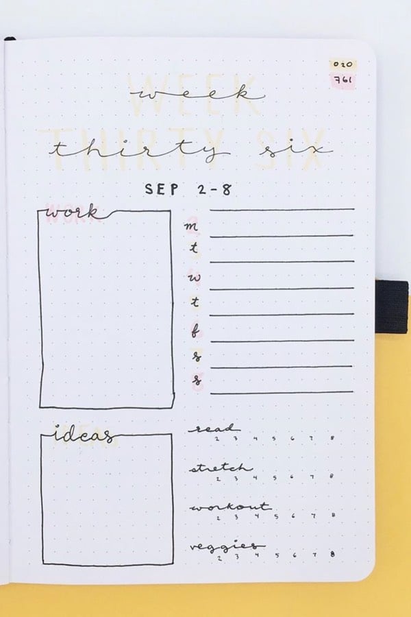 yellow weekly layout for september